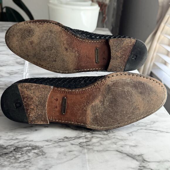 Magnanni Black Crocodile Leather Woven Monk Strap Dress Loafers Mens Size 9 M - Picture 9 of 12